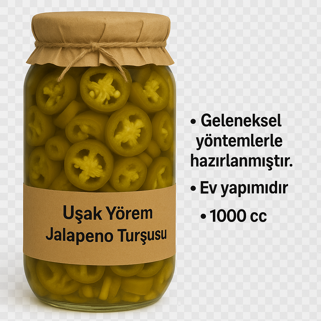 Ev Yapımı Sirkeli Jelapeno Turşusu 1 lt - Görsel 2